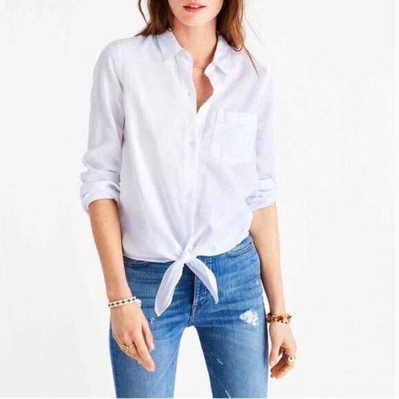 Madewell 100% cotton White Button-Down Shirt size medium - Picture 1 of 7